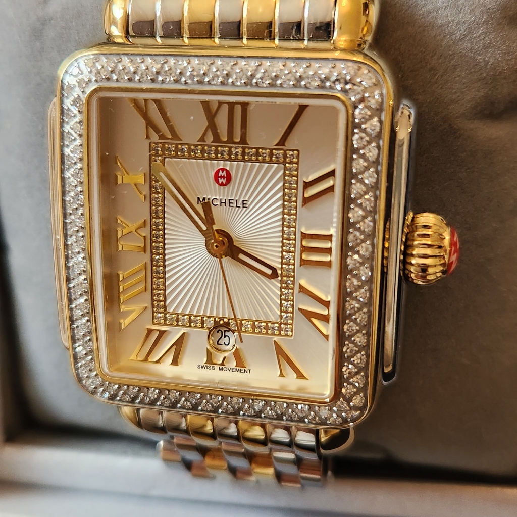 Michele Deco Madison Two Tone Gold Diamond Dial Watch Mww06t000144